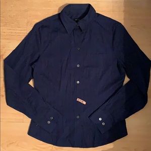 The Limited navy imprint stripe blouse